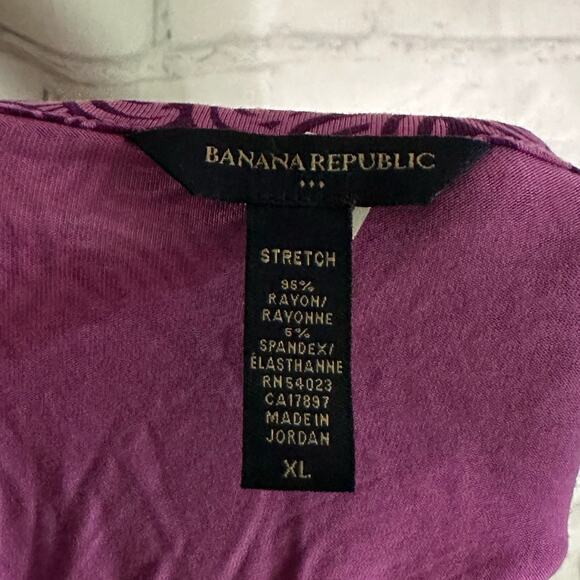 Banana Republic Purple Swirl Patterned Short-Sleeve Top, XL, Pre-owned - Picture 5 of 6